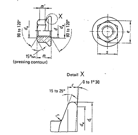 DIN6923 Yellow Plated Hex Flange Cap Serrated Lock Nut