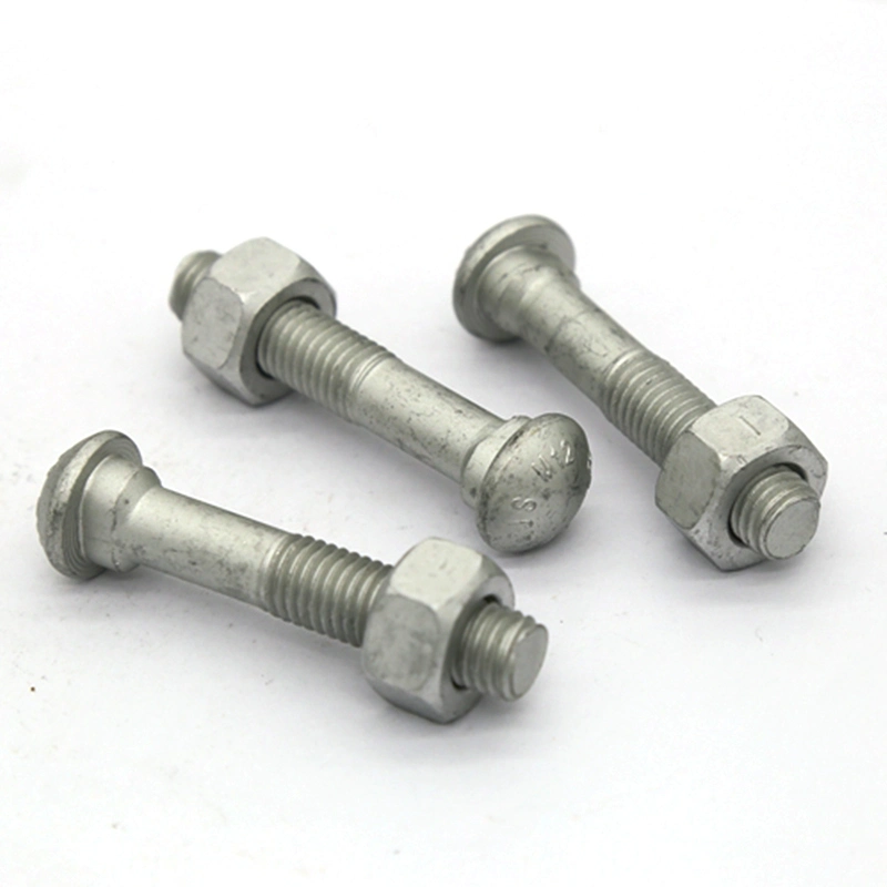 Grade 10.9 Galvanized Fish Bolts with Round Head Oval Neck