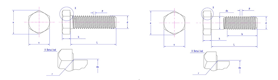 DIN933 DIN931 Full Thread Half Thread Tarmac Zinc Plated Hot DIP Galvanized M39 M36 M33 M32 Carbon Steel Grade 4.8 8.8 10.9 12.9 Hex Bolt